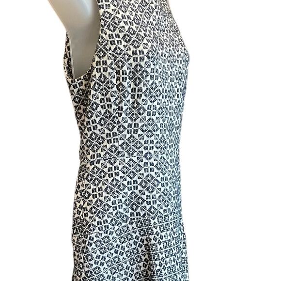 Sz 4 TORY BURCH Designer Geometric Sleeveless Fit and Flare Jewel Neck Dress EUC - Picture 8 of 16